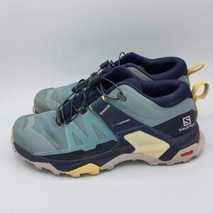 Salomon X Ultra 4 Hiking Trail Running Shoes Womens 7 Blue Low Top 416228